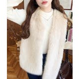 Vネックロングフェイクファーベスト | moment+ | 詳細画像49