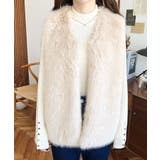 Vネックロングフェイクファーベスト | moment+ | 詳細画像51