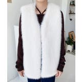 Vネックロングフェイクファーベスト | moment+ | 詳細画像7