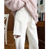 ヘビーツイル&デニムダメージストレートパンツ | moment+ | 詳細画像12 