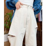 ヘビーツイル&デニムダメージストレートパンツ | moment+ | 詳細画像14 