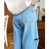 ヘビーツイル&デニムダメージストレートパンツ | moment+ | 詳細画像34 