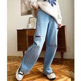 ヘビーツイル&デニムダメージストレートパンツ | moment+ | 詳細画像35 