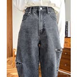 ヘビーツイル&デニムダメージストレートパンツ | moment+ | 詳細画像50 