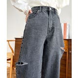 ヘビーツイル&デニムダメージストレートパンツ | moment+ | 詳細画像51 