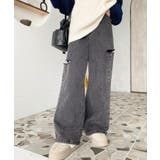 ヘビーツイル&デニムダメージストレートパンツ | moment+ | 詳細画像56 