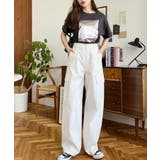 タック入りセミワイドカーゴパンツ | moment+ | 詳細画像26 