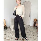 タック入りセミワイドカーゴパンツ | moment+ | 詳細画像9 