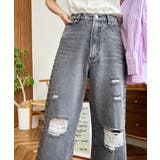 クラッシュダメージデニムパンツ | moment+ | 詳細画像10