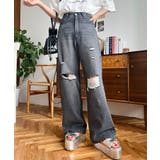 クラッシュダメージデニムパンツ | moment+ | 詳細画像15