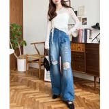 クラッシュダメージデニムパンツ | moment+ | 詳細画像22