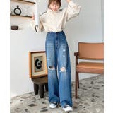 クラッシュダメージデニムパンツ | moment+ | 詳細画像26