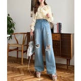 クラッシュダメージデニムパンツ | moment+ | 詳細画像31