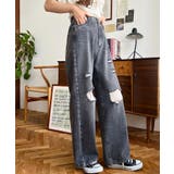 クラッシュダメージデニムパンツ | moment+ | 詳細画像4