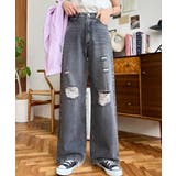 クラッシュダメージデニムパンツ | moment+ | 詳細画像7