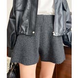 チャコールグレー | ショート丈ニットパンツ | moment+