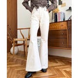 デニム＆ツイルフレアパンツ | moment+ | 詳細画像2 