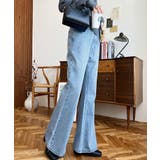 デニム＆ツイルフレアパンツ | moment+ | 詳細画像21 