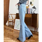 デニム＆ツイルフレアパンツ | moment+ | 詳細画像24 