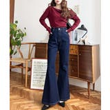 デニム＆ツイルフレアパンツ | moment+ | 詳細画像34 