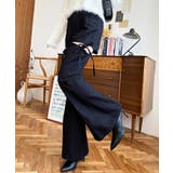 デニム&ツイルカットアウトリボンフレアパンツ | moment+ | 詳細画像21