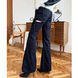 デニム&ツイルカットアウトリボンフレアパンツ | moment+ | 詳細画像22