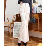 デニム&ツイルカットアウトリボンフレアパンツ | moment+ | 詳細画像3