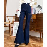 デニム&ツイルカットアウトリボンフレアパンツ | moment+ | 詳細画像39