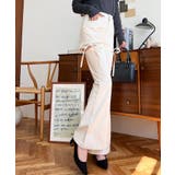 デニム&ツイルカットアウトリボンフレアパンツ | moment+ | 詳細画像5