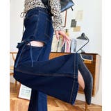 デニム&ツイルカットアウトリボンフレアパンツ | moment+ | 詳細画像53