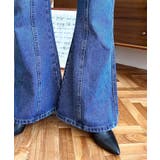 デニム&ツイルカットアウトリボンフレアパンツ | moment+ | 詳細画像75