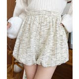 ベージュ | カラーツイードバルーンミニキュロット | moment+