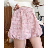 ピンク | カラーツイードバルーンミニキュロット | moment+