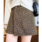 ブラウン | レオパード柄ラップ風ショートパンツ | moment+