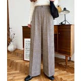 センタープレスツータックセミワイドチェックパンツ | moment+ | 詳細画像12