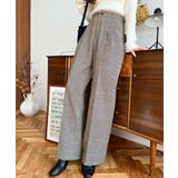 センタープレスツータックセミワイドチェックパンツ | moment+ | 詳細画像15