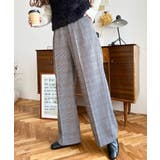 センタープレスツータックセミワイドチェックパンツ | moment+ | 詳細画像3