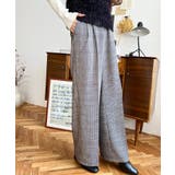 センタープレスツータックセミワイドチェックパンツ | moment+ | 詳細画像4