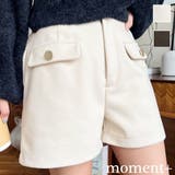微起毛ウールライク金ボタンフラップショートパンツ | moment+ | 詳細画像1 