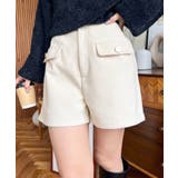 微起毛ウールライク金ボタンフラップショートパンツ | moment+ | 詳細画像3 