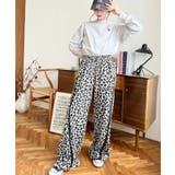 サイドレース切替レオパードスウェットパンツ | moment+ | 詳細画像11 