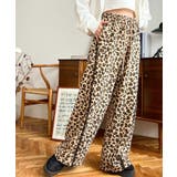 サイドレース切替レオパードスウェットパンツ | moment+ | 詳細画像14 