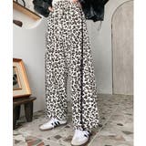 サイドレース切替レオパードスウェットパンツ | moment+ | 詳細画像2 