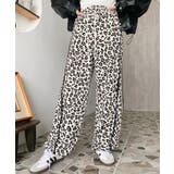 サイドレース切替レオパードスウェットパンツ | moment+ | 詳細画像3 