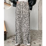 サイドレース切替レオパードスウェットパンツ | moment+ | 詳細画像4 