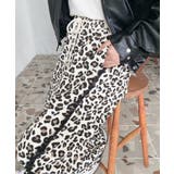 サイドレース切替レオパードスウェットパンツ | moment+ | 詳細画像5 