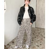 サイドレース切替レオパードスウェットパンツ | moment+ | 詳細画像6 