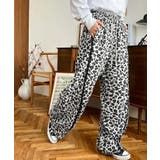 サイドレース切替レオパードスウェットパンツ | moment+ | 詳細画像9 