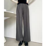 センタープレスツータックセミワイドストライプパンツ | moment+ | 詳細画像13 