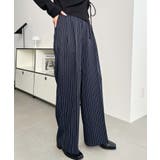 センタープレスツータックセミワイドストライプパンツ | moment+ | 詳細画像19 